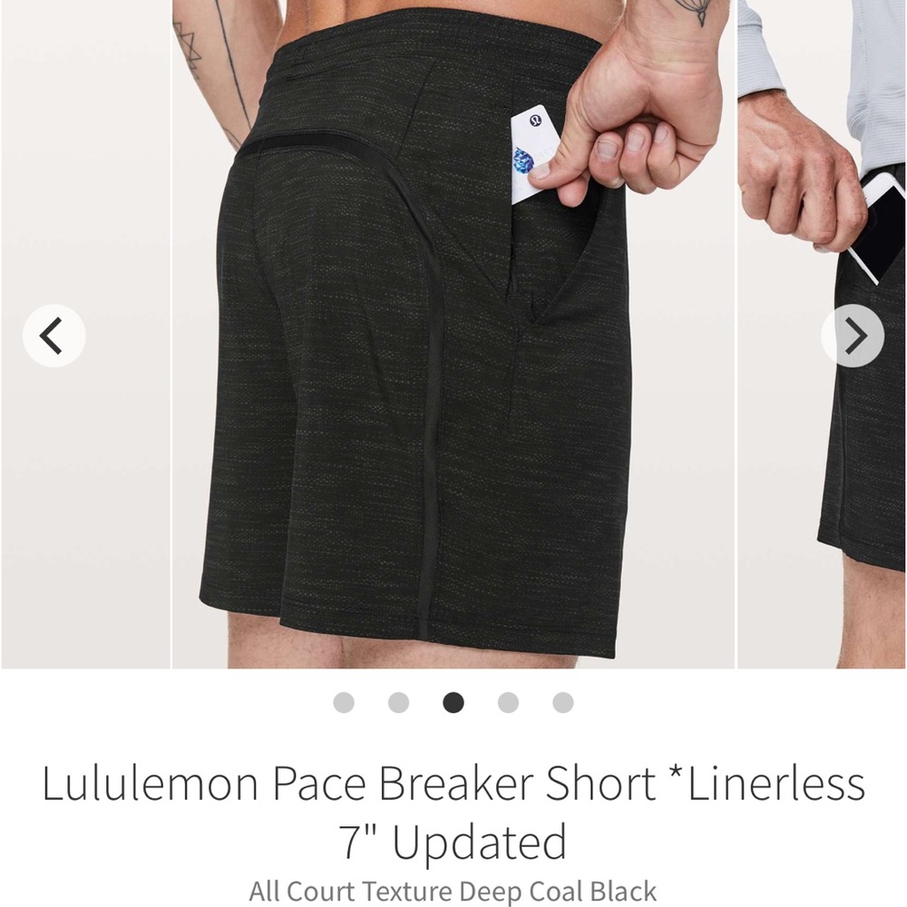 Lululemon Pace Breaker Short *Linerless 7"
All Court Texture Deep Coal Black